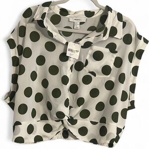 Forever 21 Green Polka Dot Blouse